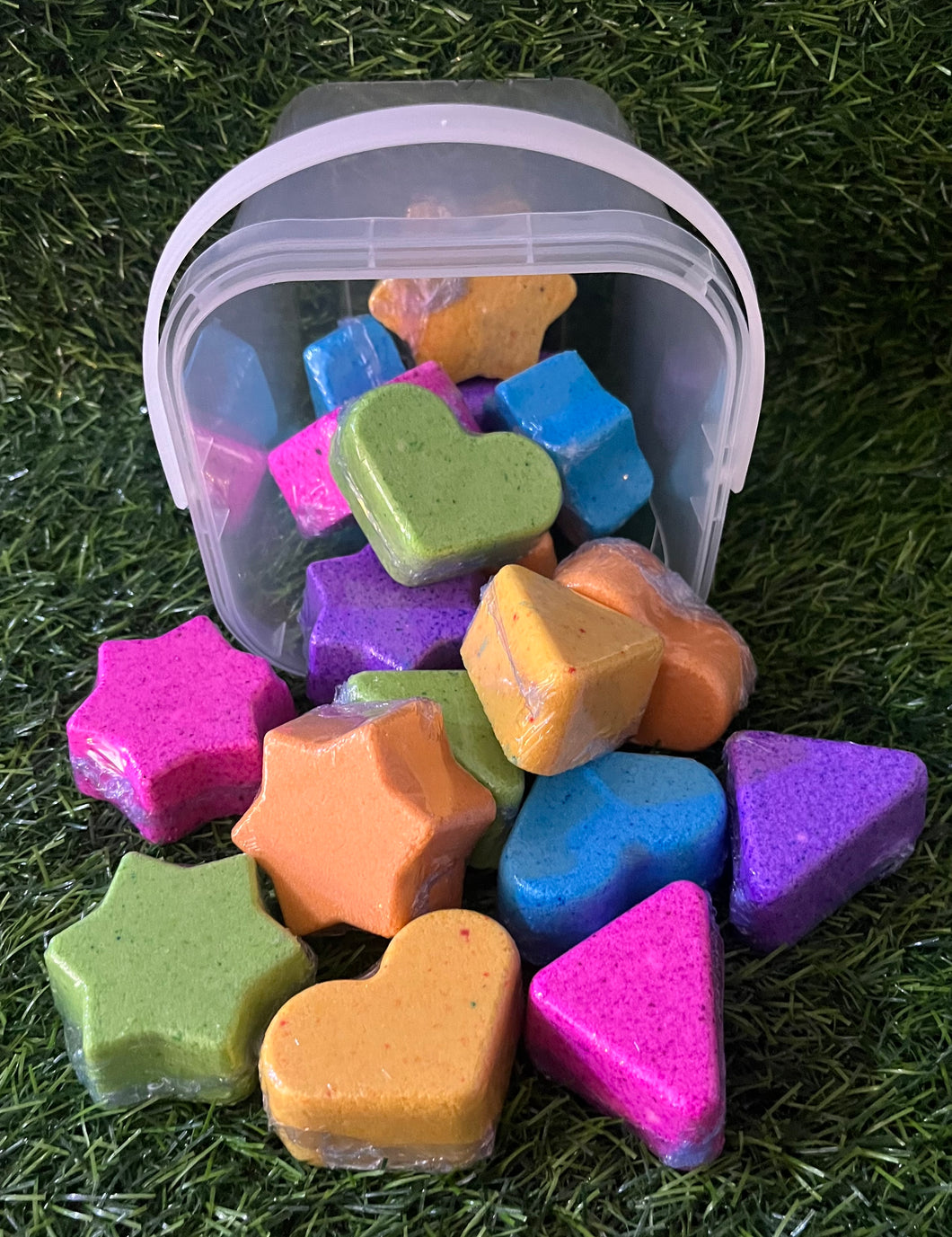 Bucket of Mini Shapes  Bath Bombs 18 Set