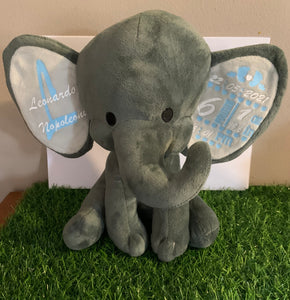 Birth Announcement Grey Elephant