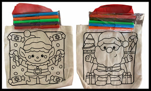 Christmas Bag & Stocking Colour me in