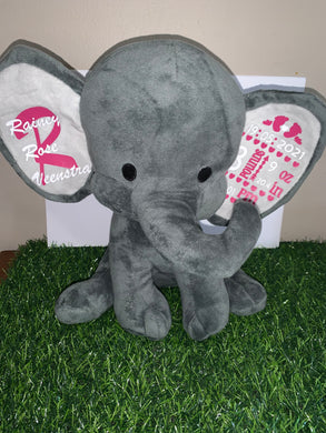 Birth Announcement Grey Elephant
