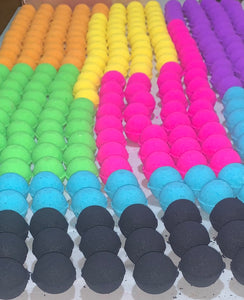 Rainbow Bags Of Fun Mini Bath Bombs Pack of 25 With 6 Different Colours &  6  Different Scents